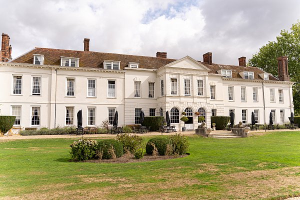 Exterior of Gosfield Hall wedding venue in Essex