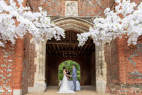 Wedding ceremony at Leez Priory photographed naturally