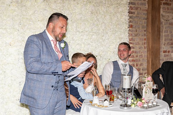 Wedding speeches photographed at Leez Priory