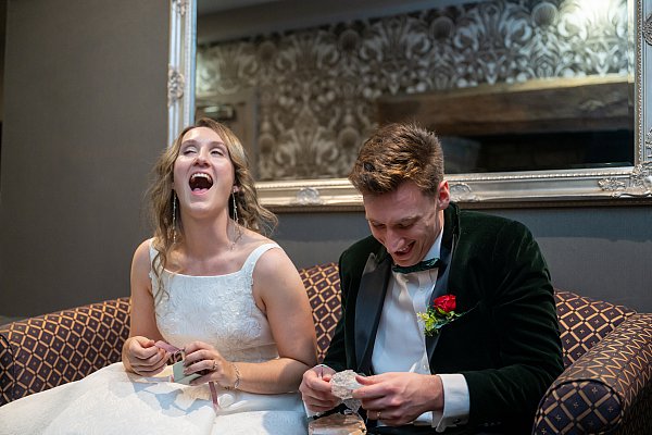 Natural light wedding photography at Haycock Manor Hotel