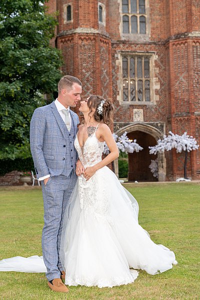 Evening wedding portraits at Leez Priory Essex with dramatic natural light