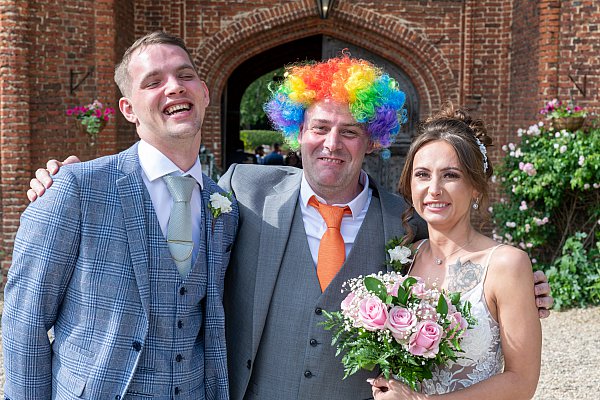 Natural laughter during a wedding at Leez Priory Essex